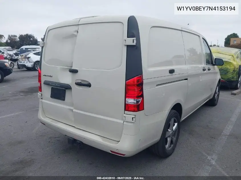2022 Mercedes-Benz Metris VIN: W1YV0BEY7N4153194 Lot: 42432010