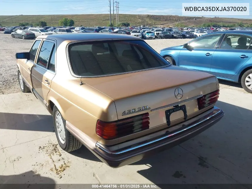 1988 Mercedes-Benz 420 Sel VIN: WDBCA35DXJA370020 Lot: 41464756