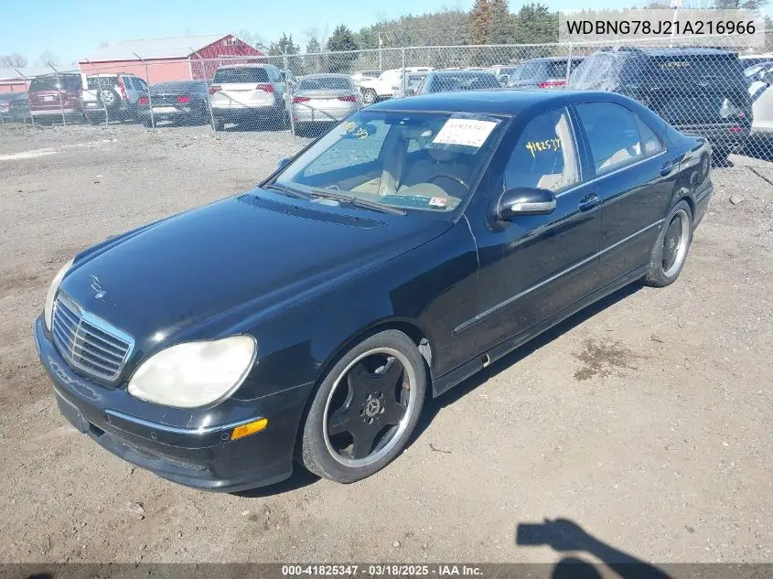 2001 Mercedes-Benz S 600 VIN: WDBNG78J21A216966 Lot: 41825347