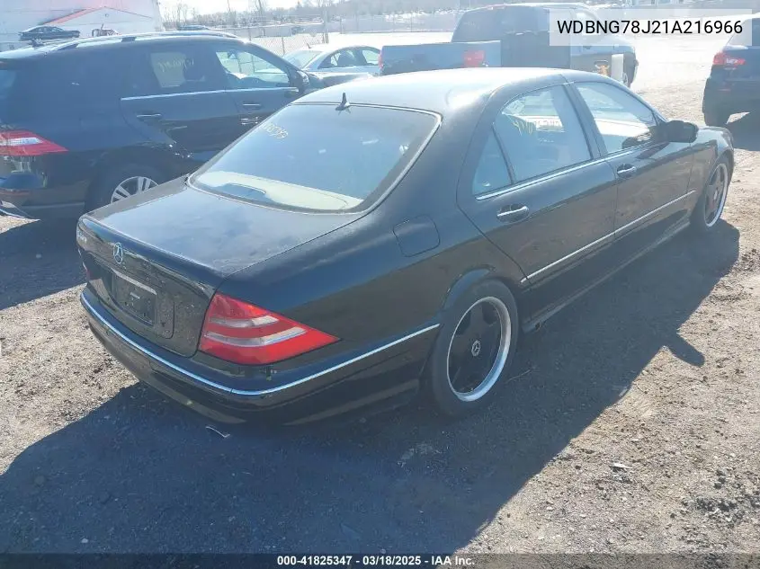 2001 Mercedes-Benz S 600 VIN: WDBNG78J21A216966 Lot: 41825347