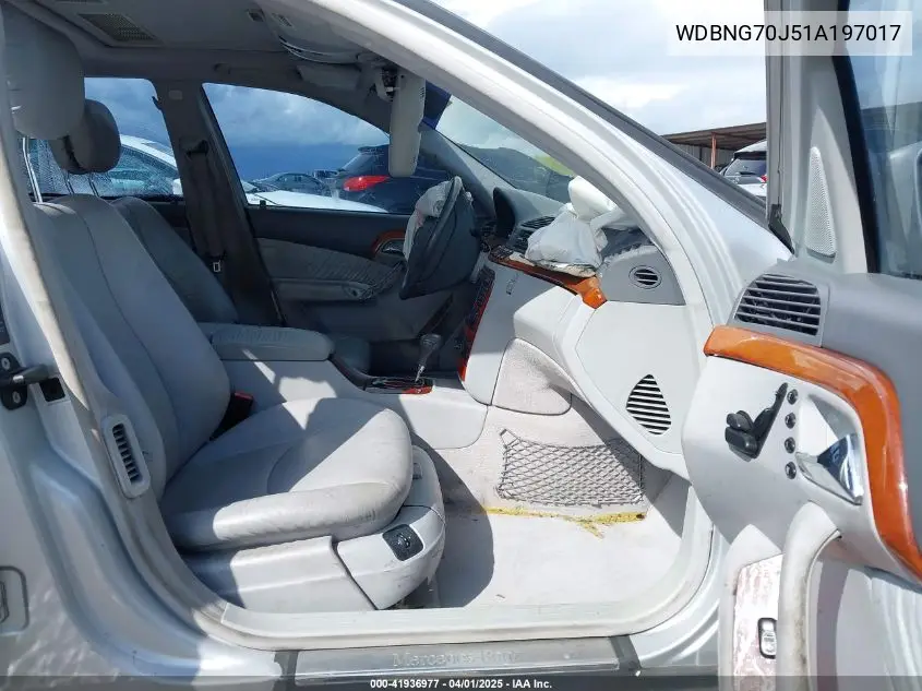 2001 Mercedes-Benz S 430 VIN: WDBNG70J51A197017 Lot: 41936977