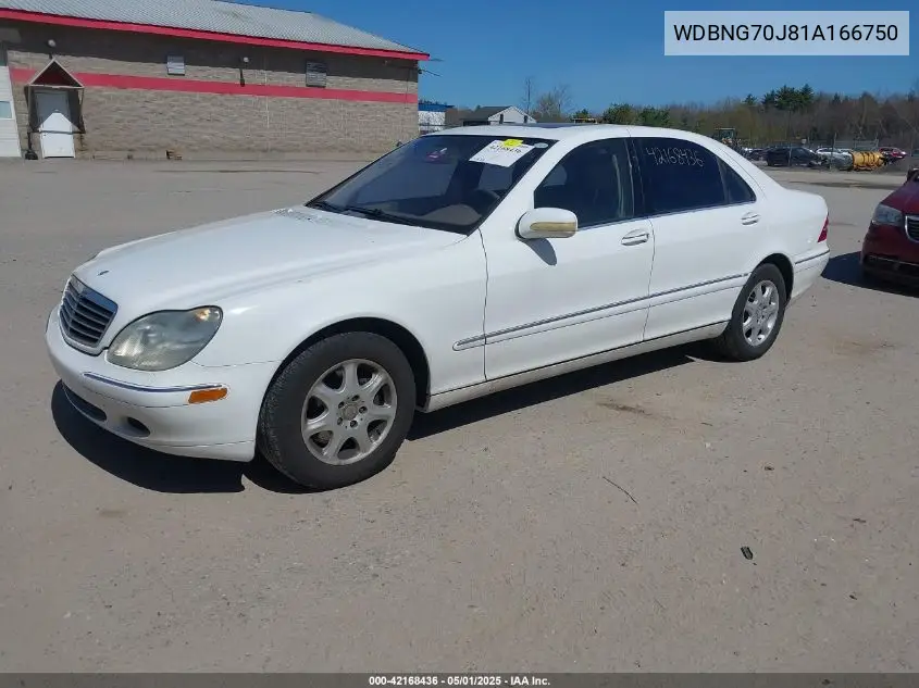 2001 Mercedes-Benz S 430 VIN: WDBNG70J81A166750 Lot: 42168436