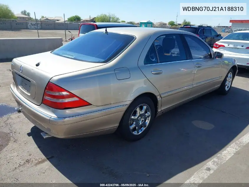 2001 Mercedes-Benz S 430 VIN: WDBNG70J21A188310 Lot: 42243766