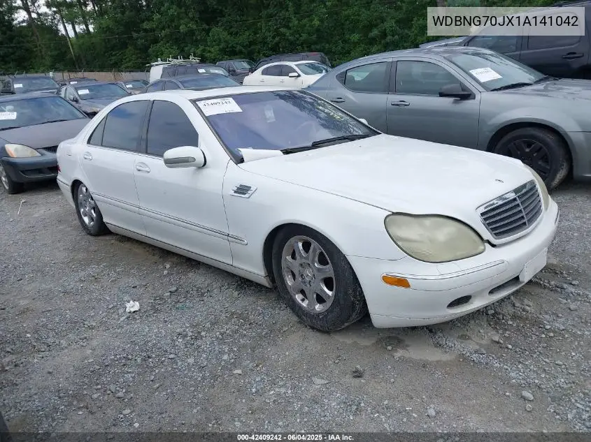 2001 Mercedes-Benz S 430 VIN: WDBNG70JX1A141042 Lot: 42409242