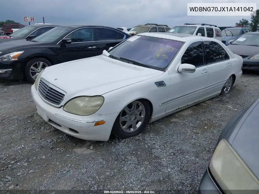 2001 Mercedes-Benz S 430 VIN: WDBNG70JX1A141042 Lot: 42409242