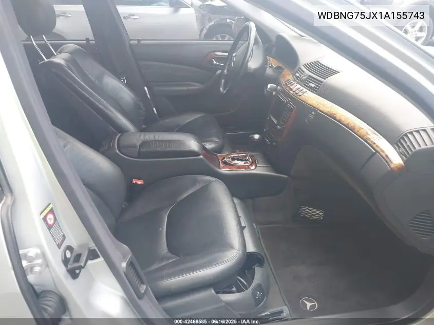 2001 Mercedes-Benz S 500 VIN: WDBNG75JX1A155743 Lot: 42468585