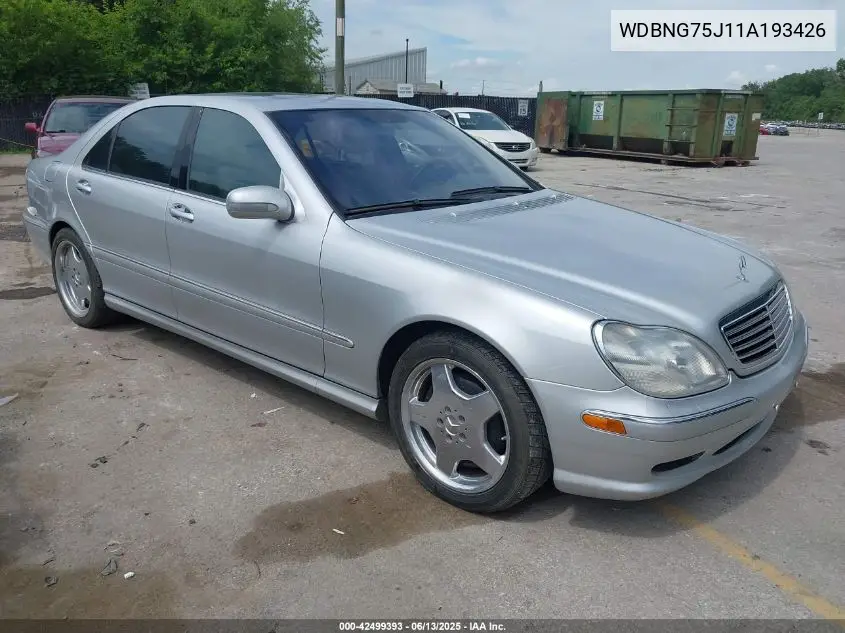 2001 Mercedes-Benz S 500 VIN: WDBNG75J11A193426 Lot: 42499393