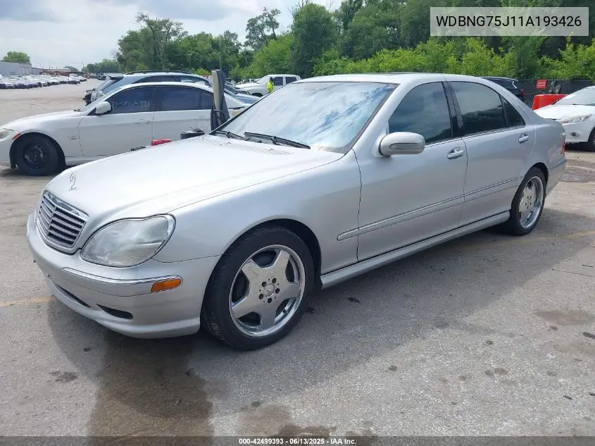 2001 Mercedes-Benz S 500 VIN: WDBNG75J11A193426 Lot: 42499393