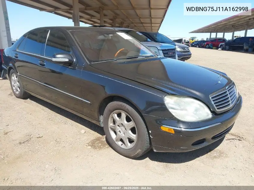 2001 Mercedes-Benz S 500 VIN: WDBNG75J11A162998 Lot: 42602407