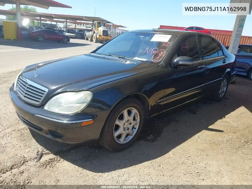 2001 Mercedes-Benz S 500 VIN: WDBNG75J11A162998 Lot: 42602407