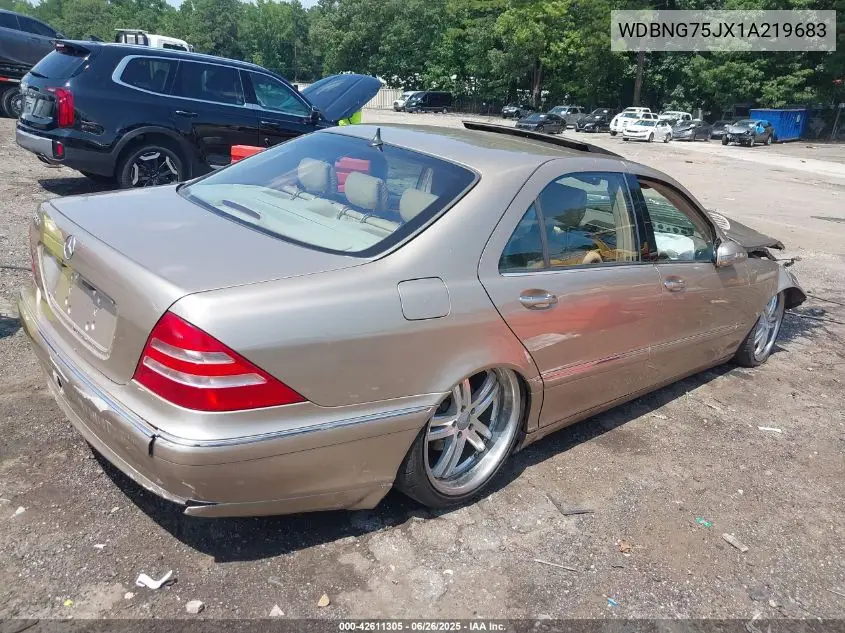 2001 Mercedes-Benz S 500 VIN: WDBNG75JX1A219683 Lot: 42611305