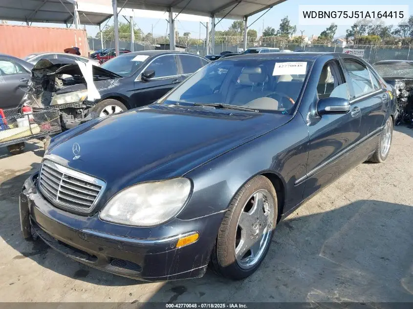 2001 Mercedes-Benz S 500 VIN: WDBNG75J51A164415 Lot: 42770048
