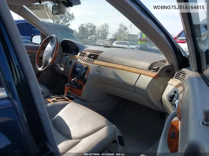 2001 Mercedes-Benz S 500 VIN: WDBNG75J51A164415 Lot: 42770048