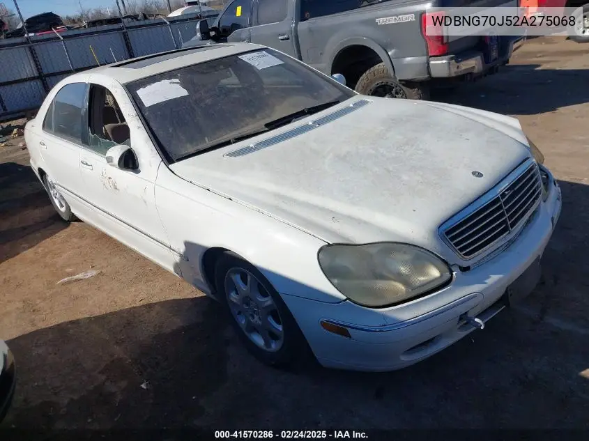 2002 Mercedes-Benz S 430 VIN: WDBNG70J52A275068 Lot: 41570286