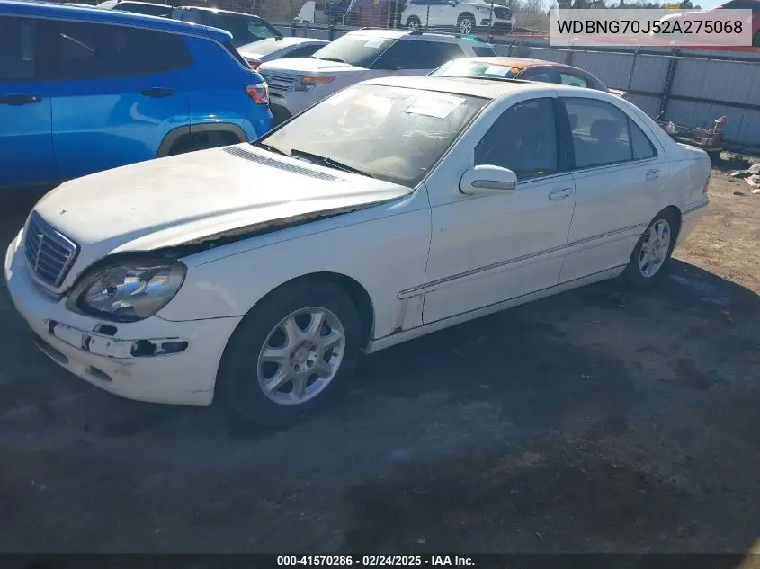2002 Mercedes-Benz S 430 VIN: WDBNG70J52A275068 Lot: 41570286