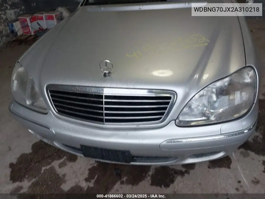 2002 Mercedes-Benz S 430 VIN: WDBNG70JX2A310218 Lot: 41866602