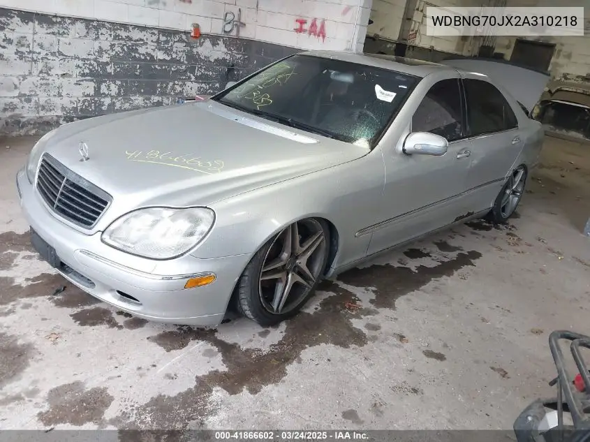 2002 Mercedes-Benz S 430 VIN: WDBNG70JX2A310218 Lot: 41866602