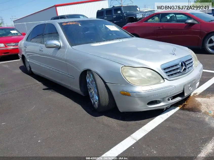 2002 Mercedes-Benz S 500 VIN: WDBNG75J72A299249 Lot: 42052876