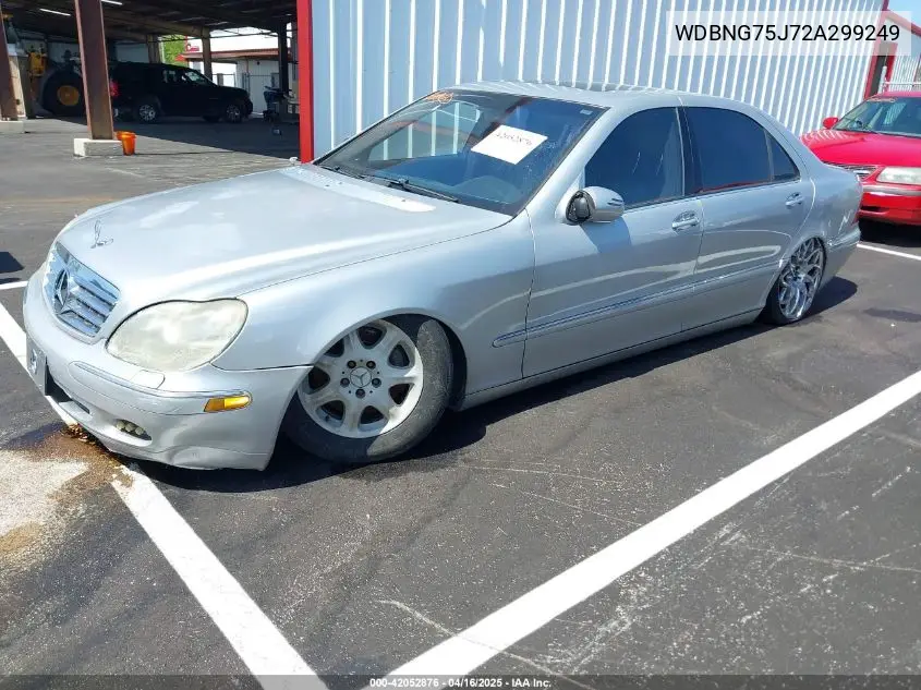 2002 Mercedes-Benz S 500 VIN: WDBNG75J72A299249 Lot: 42052876