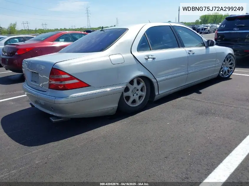 2002 Mercedes-Benz S 500 VIN: WDBNG75J72A299249 Lot: 42052876