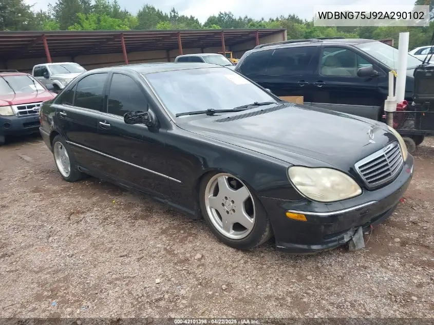 2002 Mercedes-Benz S 500 VIN: WDBNG75J92A290102 Lot: 42101398