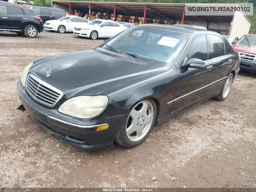 2002 Mercedes-Benz S 500 VIN: WDBNG75J92A290102 Lot: 42101398