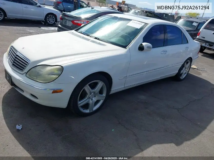 2002 Mercedes-Benz S 500 VIN: WDBNG75J92A261294 Lot: 42141509