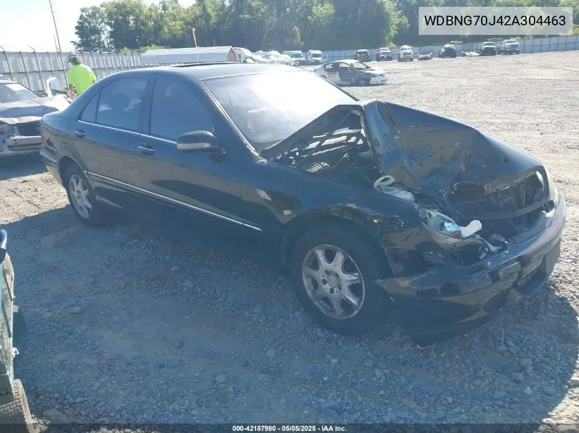 2002 Mercedes-Benz S 430 VIN: WDBNG70J42A304463 Lot: 42187980