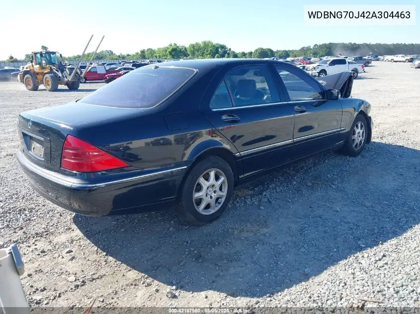 2002 Mercedes-Benz S 430 VIN: WDBNG70J42A304463 Lot: 42187980
