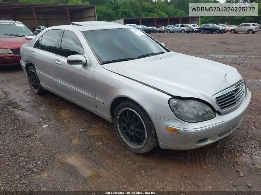 2002 Mercedes-Benz S 430 VIN: WDBNG70J32A225172 Lot: 42247387