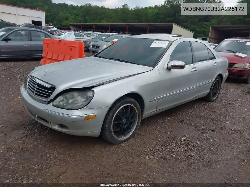 2002 Mercedes-Benz S 430 VIN: WDBNG70J32A225172 Lot: 42247387