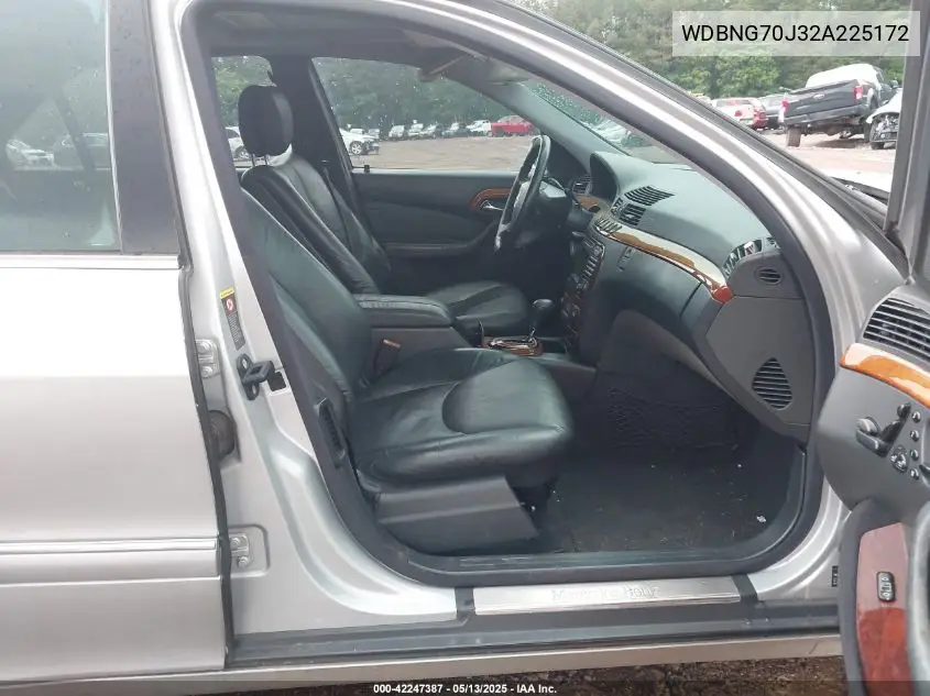 2002 Mercedes-Benz S 430 VIN: WDBNG70J32A225172 Lot: 42247387