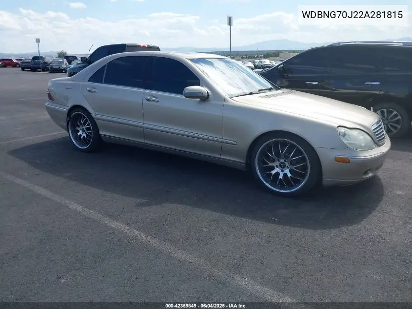 2002 Mercedes-Benz S 430 VIN: WDBNG70J22A281815 Lot: 42359849