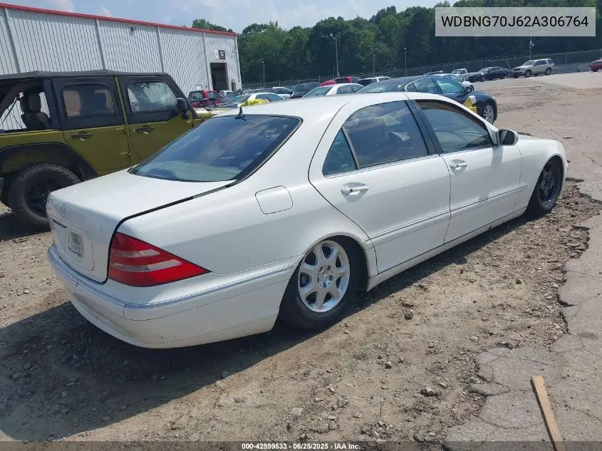 2002 Mercedes-Benz S 430 VIN: WDBNG70J62A306764 Lot: 42599533