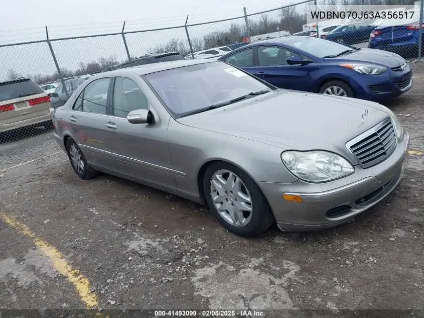 2003 Mercedes-Benz S 430 VIN: WDBNG70J63A356517 Lot: 41493099
