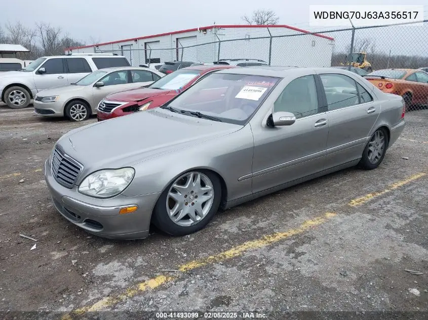 2003 Mercedes-Benz S 430 VIN: WDBNG70J63A356517 Lot: 41493099