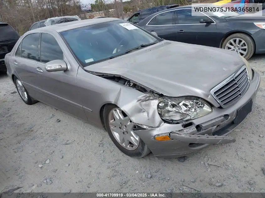 2003 Mercedes-Benz S 500 VIN: WDBNG75J13A365814 Lot: 41709919