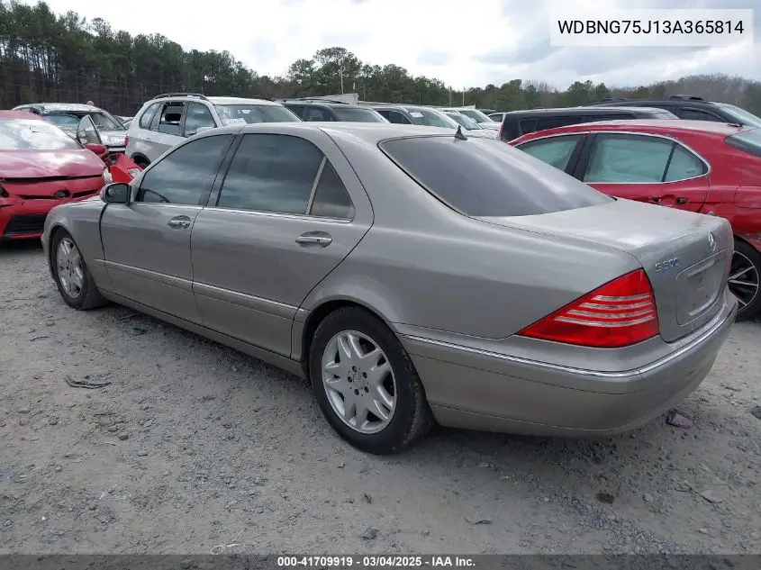 2003 Mercedes-Benz S 500 VIN: WDBNG75J13A365814 Lot: 41709919