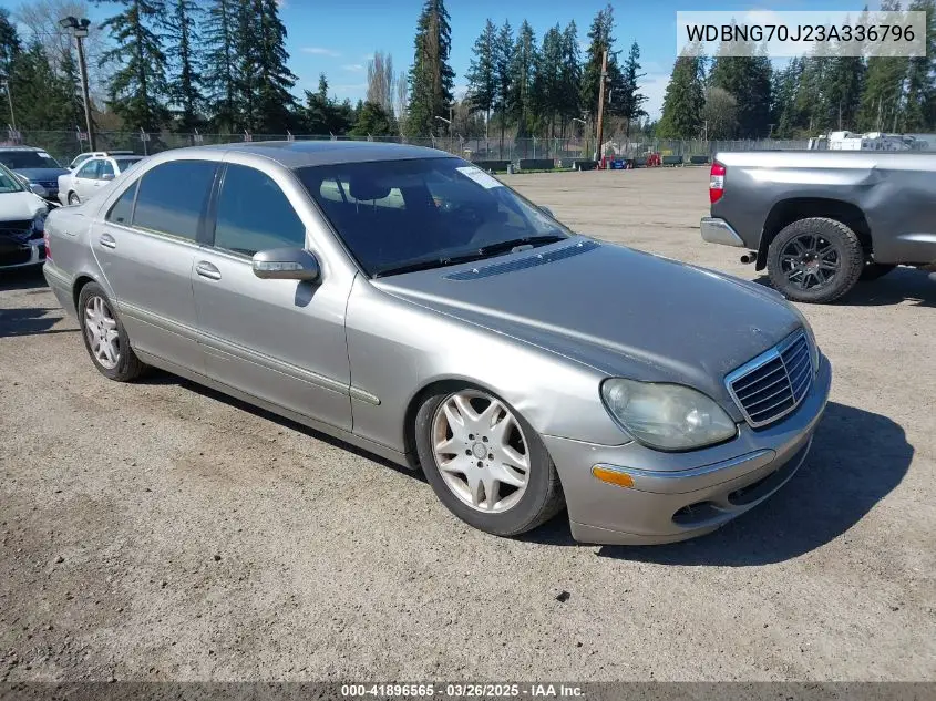 2003 Mercedes-Benz S 430 VIN: WDBNG70J23A336796 Lot: 41896565