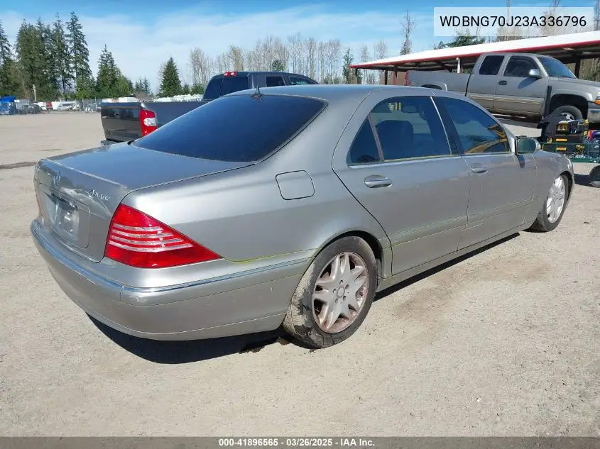 2003 Mercedes-Benz S 430 VIN: WDBNG70J23A336796 Lot: 41896565