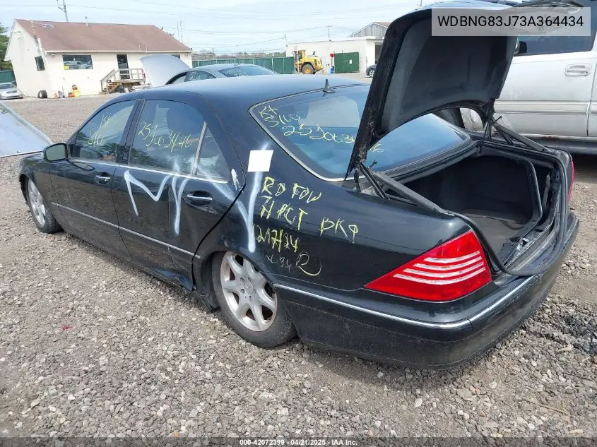 2003 Mercedes-Benz S 430 VIN: WDBNG83J73A364434 Lot: 42072399