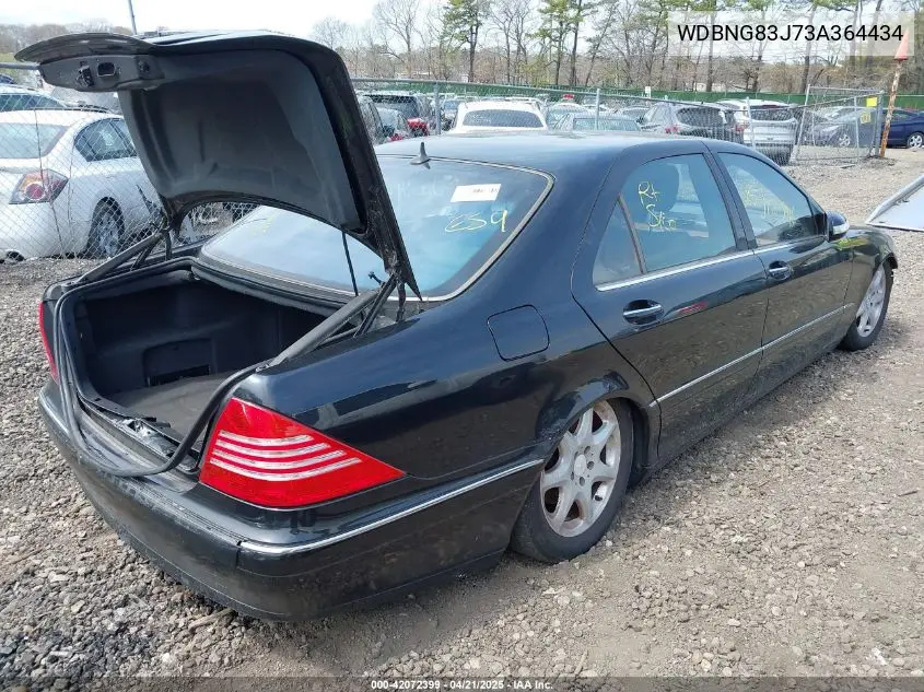 2003 Mercedes-Benz S 430 VIN: WDBNG83J73A364434 Lot: 42072399