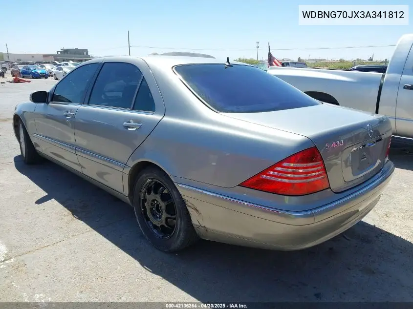 2003 Mercedes-Benz S 430 VIN: WDBNG70JX3A341812 Lot: 42136264