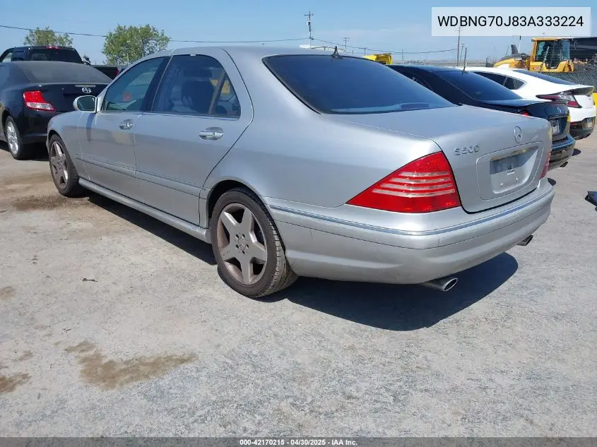 2003 Mercedes-Benz S 430 VIN: WDBNG70J83A333224 Lot: 42170215