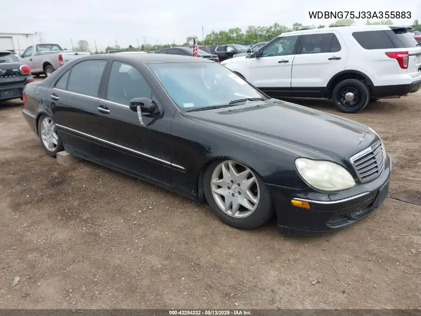 2003 Mercedes-Benz S 500 VIN: WDBNG75J33A355883 Lot: 42254332