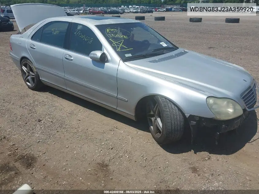 2003 Mercedes-Benz S 430 VIN: WDBNG83J23A359920 Lot: 42408166