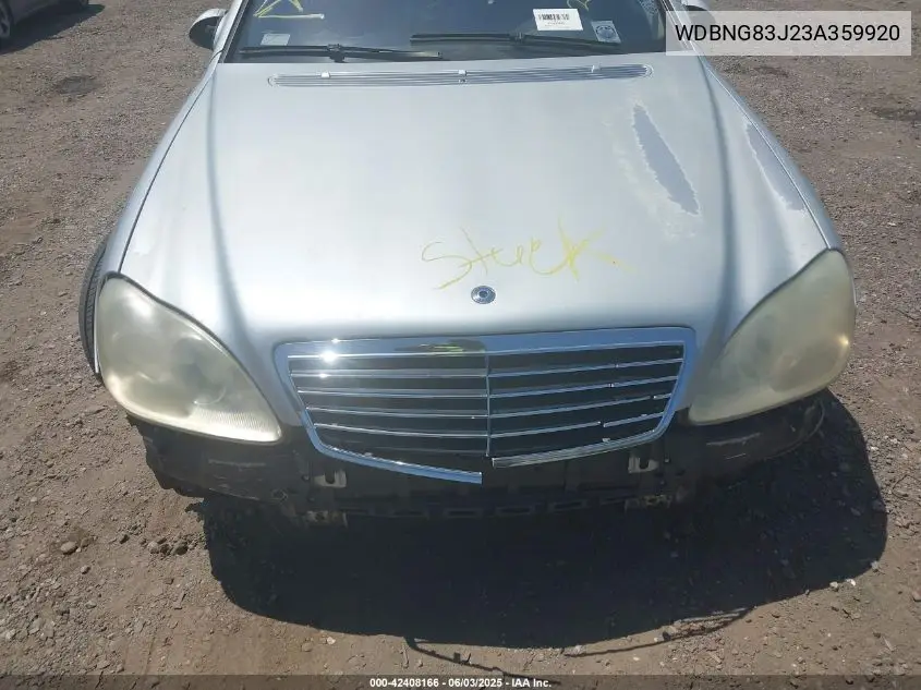 2003 Mercedes-Benz S 430 VIN: WDBNG83J23A359920 Lot: 42408166