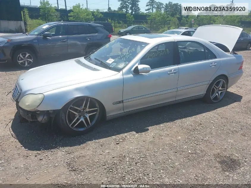 2003 Mercedes-Benz S 430 VIN: WDBNG83J23A359920 Lot: 42408166
