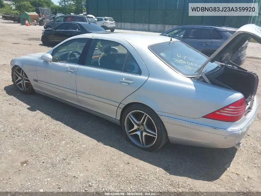 2003 Mercedes-Benz S 430 VIN: WDBNG83J23A359920 Lot: 42408166