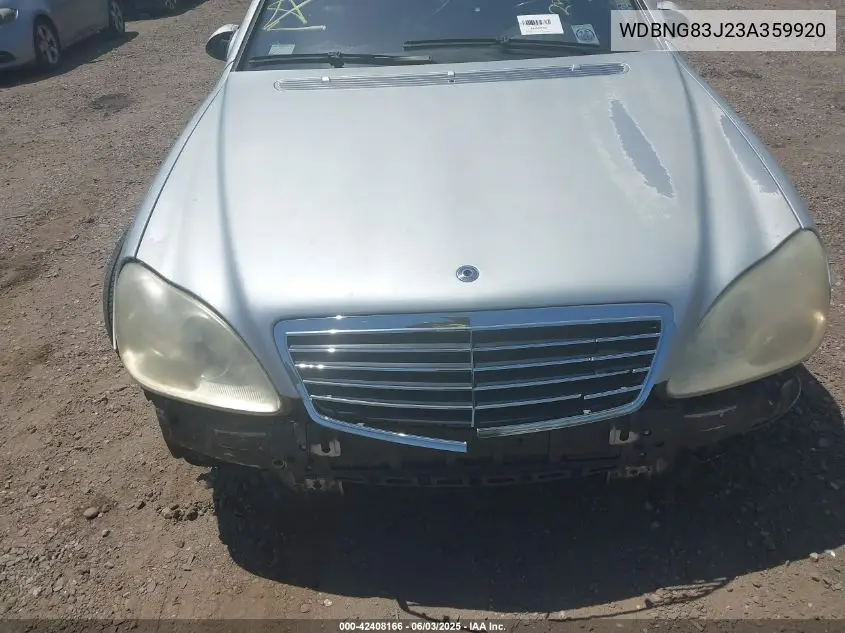 2003 Mercedes-Benz S 430 VIN: WDBNG83J23A359920 Lot: 42408166